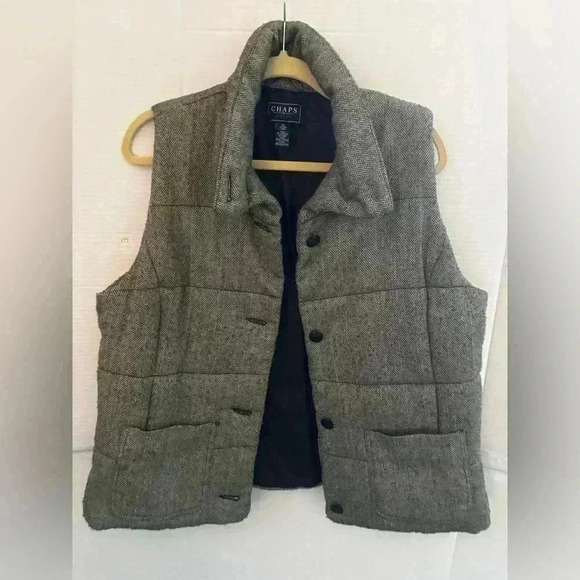 Chaps Denim English Equestrian Tweed Black/White Vest Men’s Size XL - Picture 1 of 4